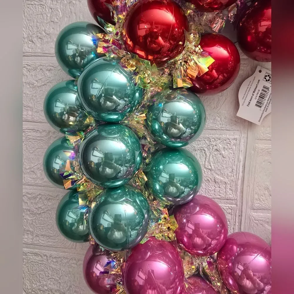 New Multicolor Ornament Christmas Wreath, 20 in, by Holiday Time